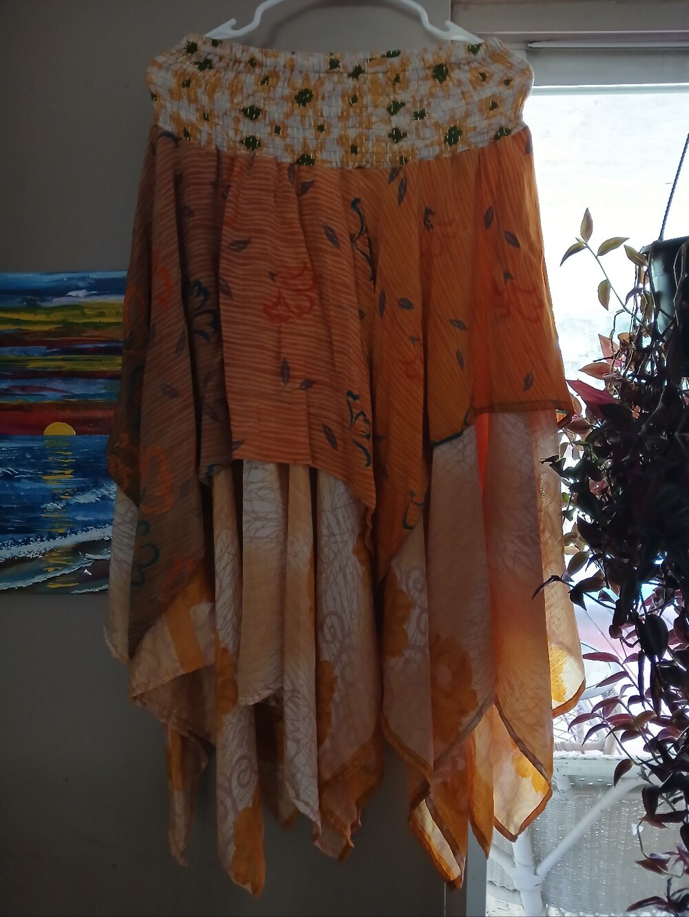 Kantha Bae Crepe Silk Pixie Skirt Nwt